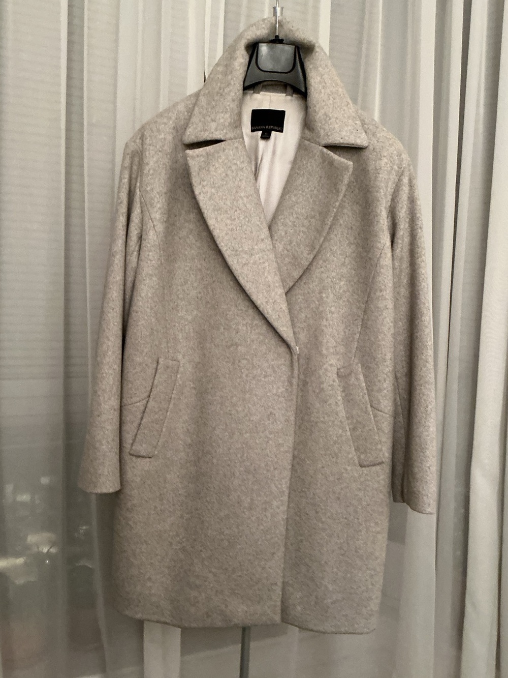 Banana Republic Light Gray Wool-Blend Car Coat